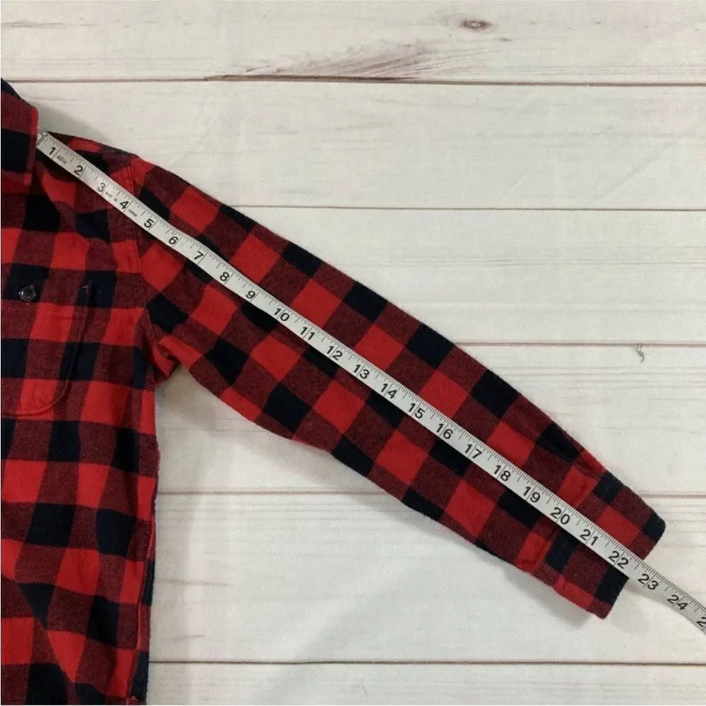 Gap Kids Red Buffalo Plaid Long Sleeve Button Down Flannel Shirt Size L